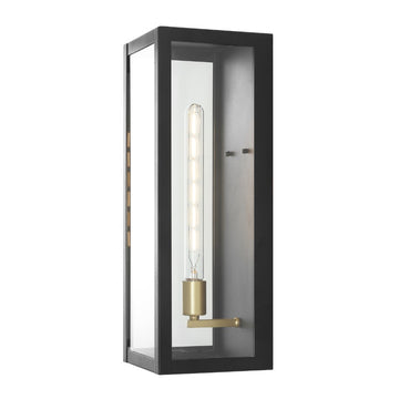 Berlin Iron/Glass Modern Industrial LED Outdoor Lantern - JONATHAN Y